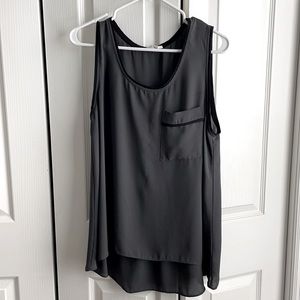 Everleigh dark green high low sleeveless blouse